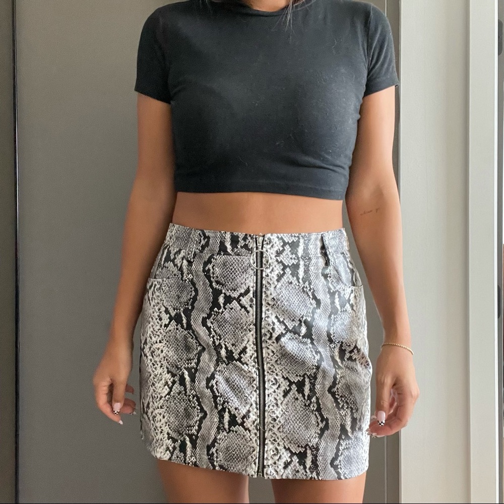 Snake print mini skirt